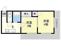 別所エンビィハイツ 2Kの間取図画像