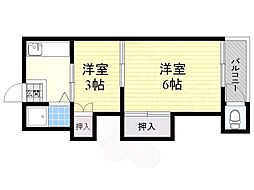 コーポ白梅 2Kの間取図画像