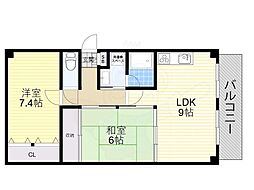ピアコート 2LDKの間取図画像