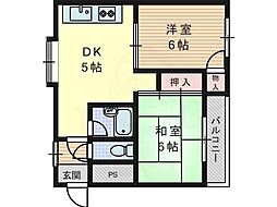 シャトレーコトブキ 2DKの間取図画像