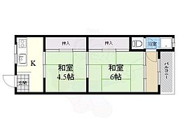 豊マンション 2DKの間取図画像