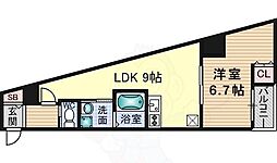 フェリーチェ茨木 1LDKの間取図画像