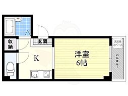 ハイネスゴールド ワンルームの間取図画像