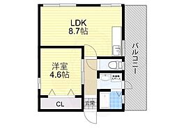 メゾン高槻 1LDKの間取図画像