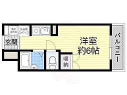 スチューデントパレス茨木 ワンルームの間取図画像