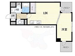 山崎マンション16高槻芥川 1LDKの間取図画像