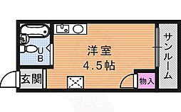 本町ハイツ ワンルームの間取図画像
