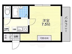 第二北本ハイツ 1Kの間取図画像