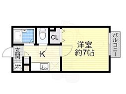 ハイツコンフォール 1Kの間取図画像