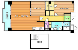 ライフプラザ工大前弐番館 2LDKの間取図画像
