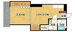 リビオン下富野 1LDKの間取図画像