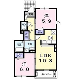 ネーブルアベニュー2 2LDKの間取図画像