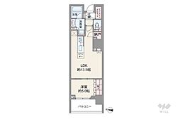 パークシティー高田馬場 1LDKの間取図画像