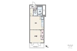 西新宿ハイホーム 1DKの間取図画像