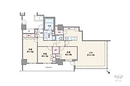 プラウドタワー石神井公園 3LDKの間取図画像
