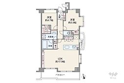 オーベル高田馬場 2LDKの間取図画像