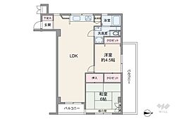 ヴィラロイヤル東中野 2LDKの間取図画像