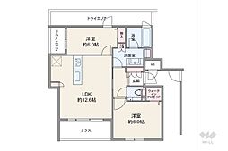 ロイヤルシーズン新宿柏木 2LDKの間取図画像
