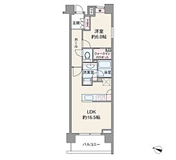 パークシティー高田馬場 1LDKの間取図画像