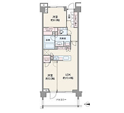 パークシティー高田馬場 2LDKの間取図画像