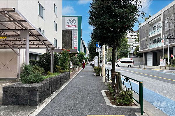 敷地の北側前面道路（東側から）