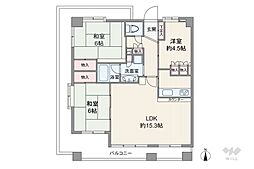 藤和シティホームズ中野江古田 3LDKの間取図画像