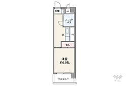 早稲田永谷マンション 1Kの間取図画像