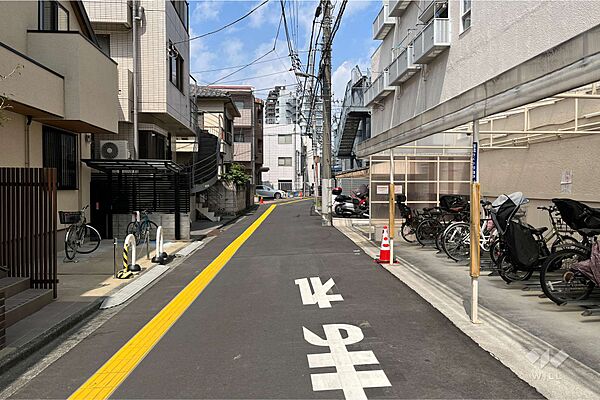 敷地の西側前面道路（南側から）
