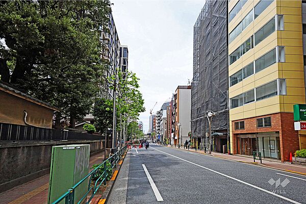 敷地北西側の前面道路（北東側から）