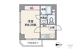 新宿オリンピックマンション 1DKの間取図画像