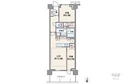 パークシティ高田馬場 2LDKの間取り