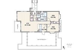 リーベスト松庵 2LDKの間取り