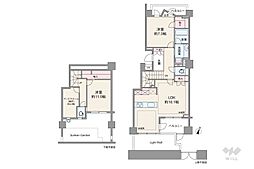 クレッセント新宿柏木 2SLDKの間取り