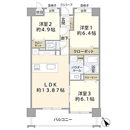 間取図画像 3LDK