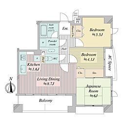 レクセル海老名 3LDKの間取図画像
