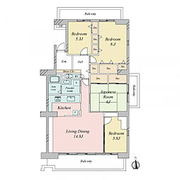 シーアイハイツ町田Ｉ棟 4LDKの間取り