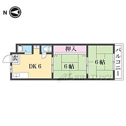 いかるがマンション 2DKの間取図画像