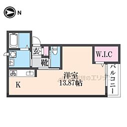 プレステ柳2丁目壱番館 ワンルームの間取図画像