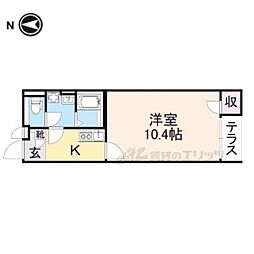 クレイノカンナ 1Kの間取図画像
