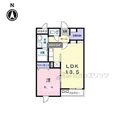 レジデンス斑鳩 1LDKの間取図画像