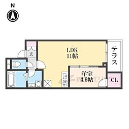 (仮称)ジーメゾン大和郡山ルクディ 1LDKの間取図画像