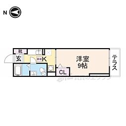 アルドゥル大和郡山 1Kの間取図画像