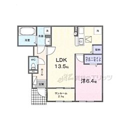 パルクレール 1LDKの間取図画像