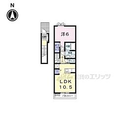 メゾンド・ジュネス 1LDKの間取図画像