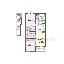 La Casa Mia Uno 2LDKの間取図画像