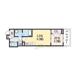 ジーメゾン郡山ネクサス 1LDKの間取図画像