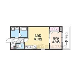 ジーメゾン郡山ネクサス 1LDKの間取図画像