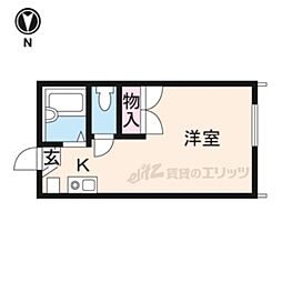 レオパレスカサ 1Kの間取図画像