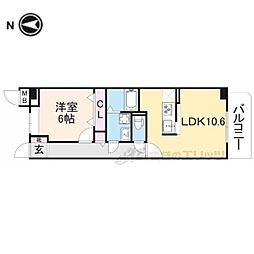 カーサレイメイA棟 1LDKの間取図画像