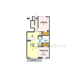ブリスコート永慶寺 2LDKの間取図画像
